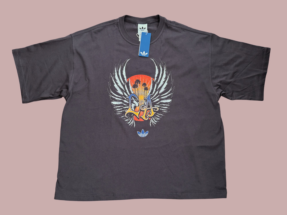 Adidas Originals LA Wings Retro Tee Utility Black Oversized T-Shirt Men’s Sz L