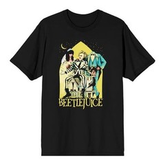 Beetlejuice Black T-Shirt Mens Graphic Tee Horror Movie Bioworld S-2XL NWT