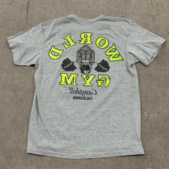 Vintage World Gym California Bodybuilding Weight Lifting Tee T Shirt 80s 90s L