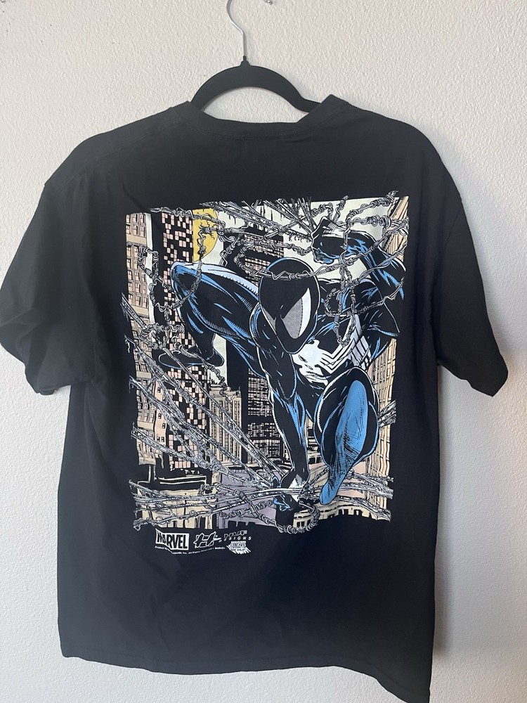 Marvel Comics Venom Spider Man Shirt Mens Large Black HUF Symbiote Graphic Tee