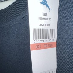 Tommy Bahama Bali Skyline Tee Crew Neck Pocket 3XL/3TG Blue Solid Tee