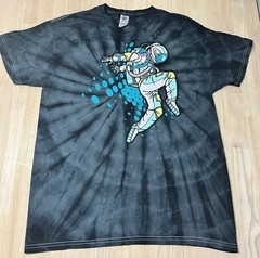 ( LG) NASA Dancing Astronaut Shirt Adult Black TIE DYE Graphic Tee NWOT