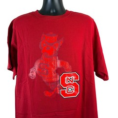 Adidas NC State Wolfpack T-Shirt Men’s Large Red Tuffy Mascot Graphic Tee NCAA