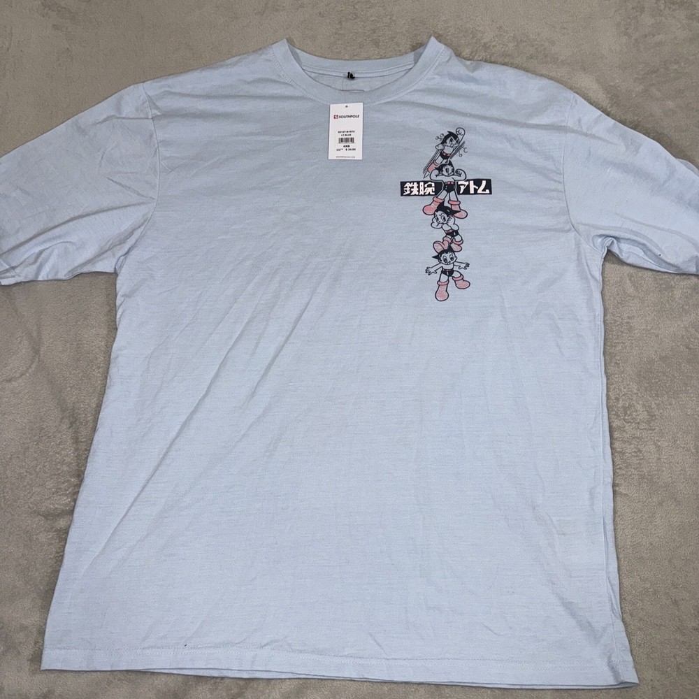 ASTRO BOY X SOUTH POLE TOKYO SIZE 4XB Blue SHIRT ANIME 60s CARTOON JAPAN