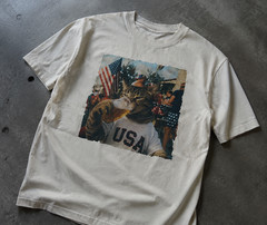 USA Cat Beer Shirt Vintage Patriotic 4th of July Funny Meme Graphic Tee