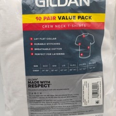 Gildan Mens Crew Neck T-Shirts 10 Pack White Small Tag Free Cotton New