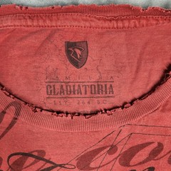 GLADIATORIA T-Shirt Men’s XL Red Graphic AOP Distressed Gladiator Collesium Rome
