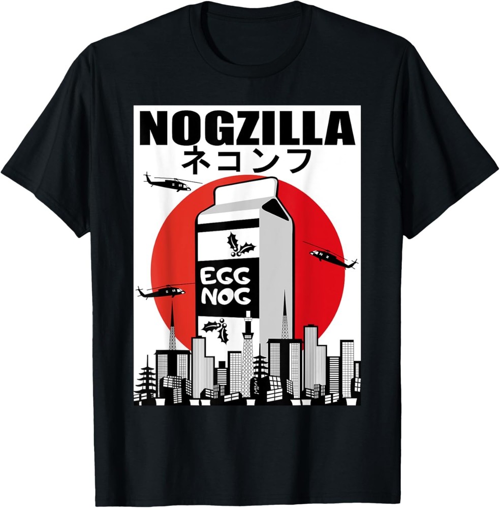 Eggnog Lover Nogzilla Funny Novelty Christmas Outfit Gift T-Shirt