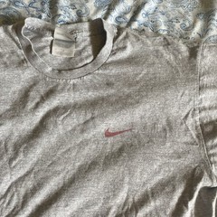 VINTAGE Nike Shirt Mens Medium Grey Front and Back Swoosh Logo Casual Sports Y2K