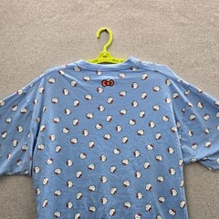 Nike x Hello Kitty Men Shirt XL Blue Graphic University Logo Center Swoosh Logo