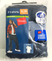 Hanes Tagless 3 T-Shirts Size Large & XL Lay Flat Collar Multicolor