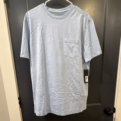 Banana Republic Men’s Short Sleeve Crew Neck Premium Wash Tee Large Baby Blue