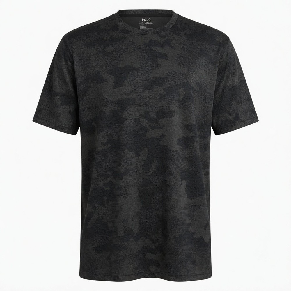 Polo Ralph Lauren Performance XLT Black Camouflage Mesh Short Sleeve T-Shirt EUC