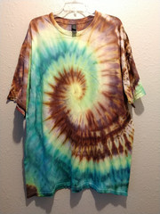 Handmade Spiral Tie Dye Shirt Unisex Men Women 2X 2XL Hippie Cotton Gildan T406
