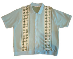 OBEY Men’s Light Blue Short-Sleeve Polo Button Up Cotton Sweater – size XL