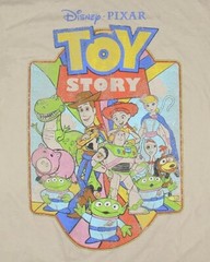 Disney Pixar Toy Story Mens Character Group Woody Jessie Beige Shirt New S-2XL
