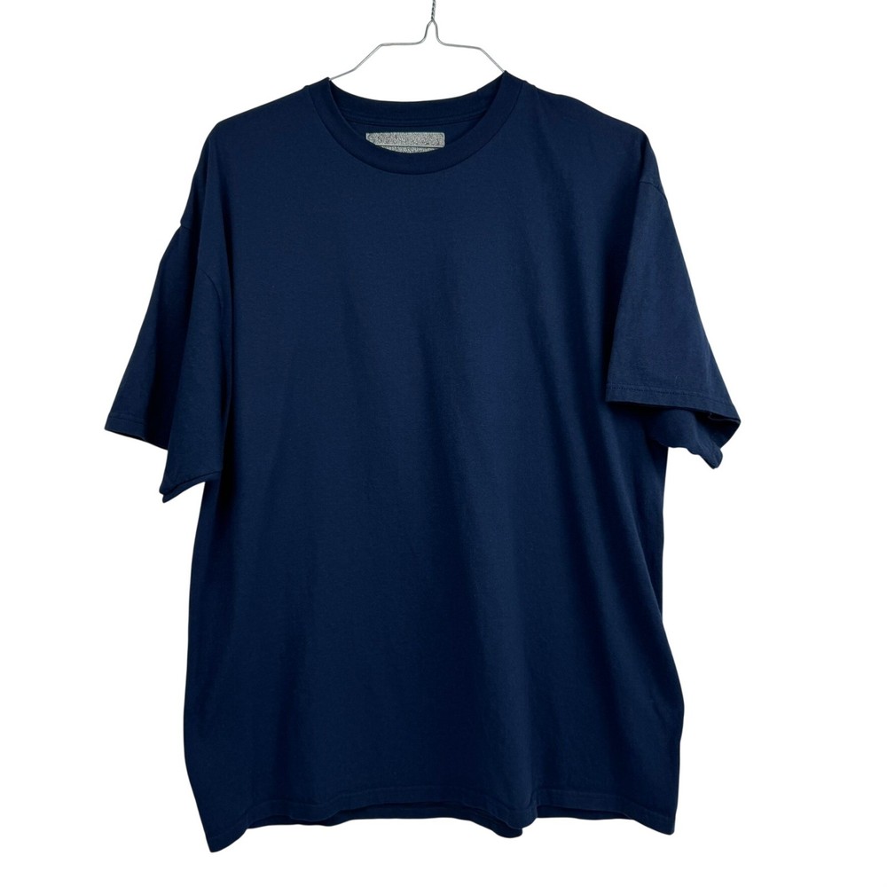 Men’s Navy Blue Blank Basic Cotton Crew Neck T-Shirt Size XL/2XL 48″ Chest