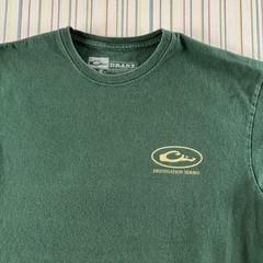 Drake Shirt Mens Large Green Destination Stuttgart Arkansas Ducks Hunting Cotton