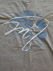 Vintage Y2K Jumpman Air Jordan T-Shirt Men’s Double Sided 2000s Nike Large Gray