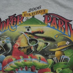 Vintage Caribbean Soul T Shirt Mens XL Grey Parrot Poker Party 2006 Y2K