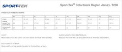 Sport-Tek Mens 100% Cotton Raglan 3/4 Sleeve Colorblock Baseball T-Shirt M-T200