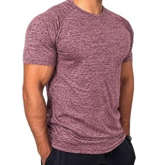 Men’s T-Shirt Activewear Sports Marl Short Sleeve Polyester Gym Fitness Top UK