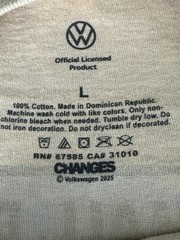 Volkswagen Unisex T-shirt (L) Tan Hippie 70s Iconic Bus Graphic Logo Original