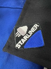 Rare Boeing Starliner Mars Project Blue Black Retro Bowling S/S Shirt Mens L EUC