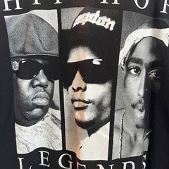 Original Flavor Hip Hop Legends T-Shirt Biggie Tupac Black XL Rap Tee Vintage St