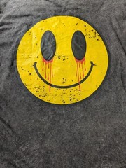 Arrival Worldwide Shirt Mens 2XL Gray Bleeding Smiley Face Graphic Streetwear