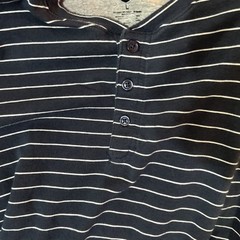 Berkeley Jensen Mens sz large short sleeve Henley pullover Blue Stipe Lesotho ZA