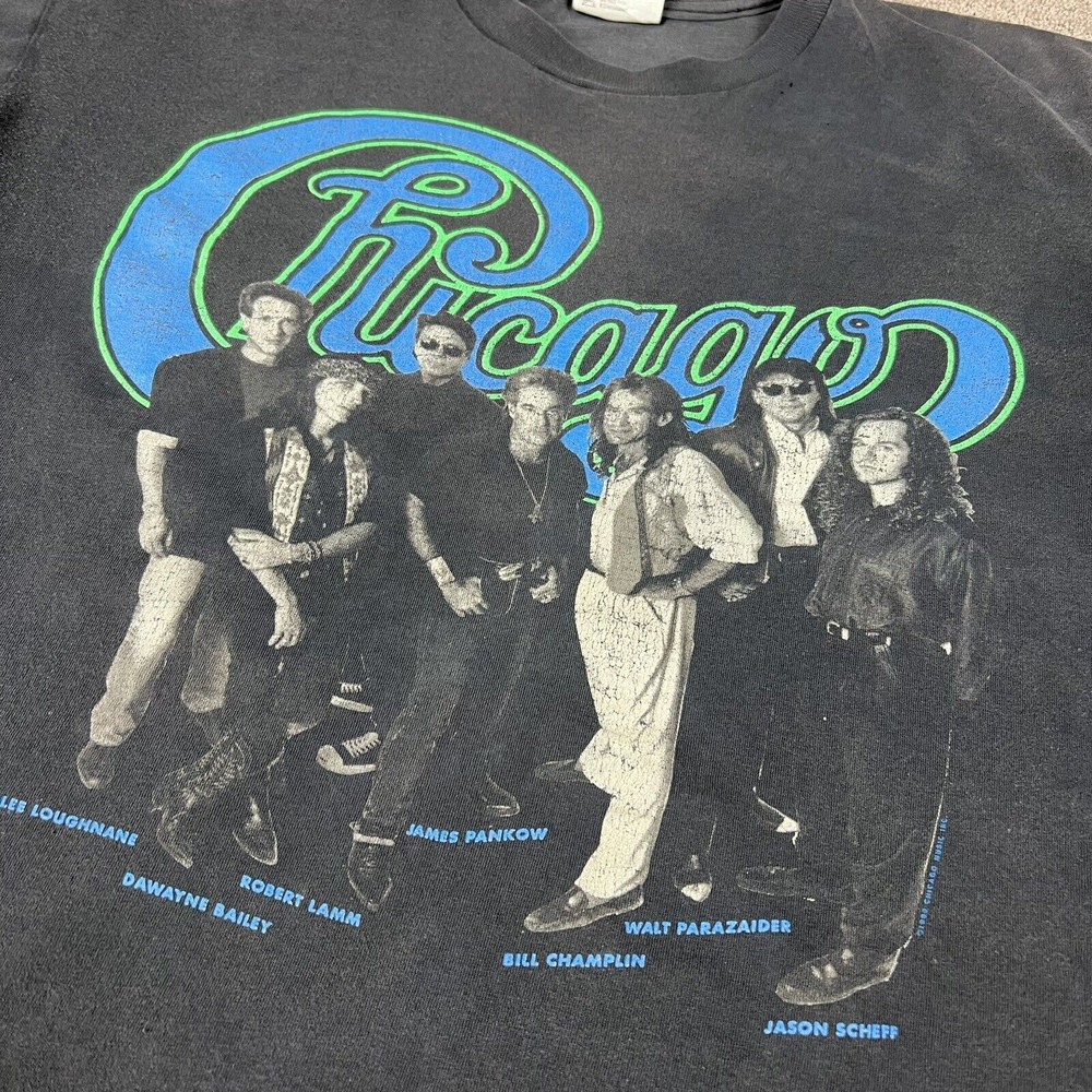 Chicago Band T-Shirt 80s 90s Black All Size T-Shirt