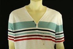 INC Men’s Striped Island White Henley T Shirt Size 3XL