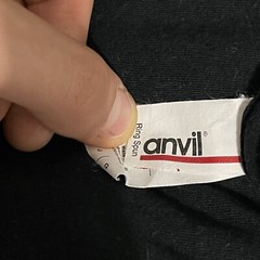 Anvil Shirt Men Large Black Cotton Lightweight Casual Crew Neck Short Sleeve Tee