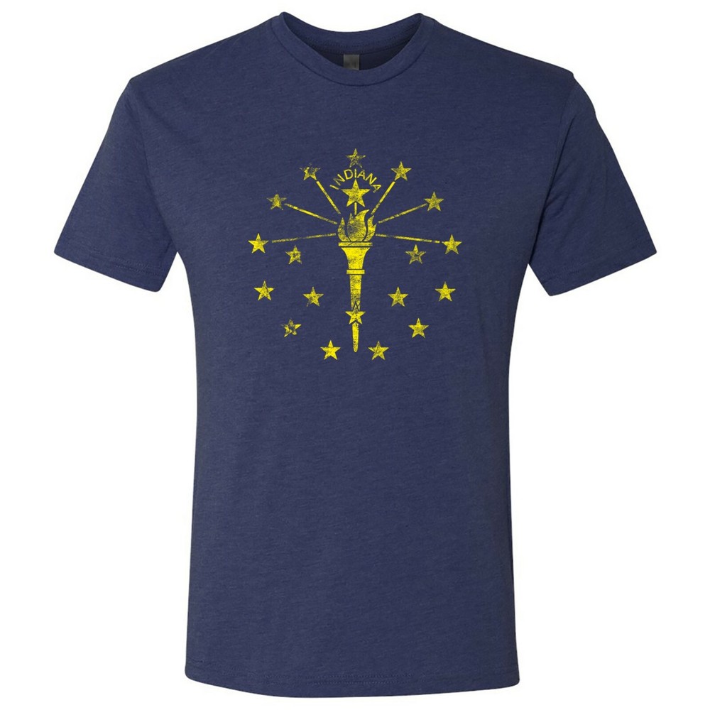 Indiana Flag State Pride Hometown Triblend Mens T-Shirt – Vintage Navy