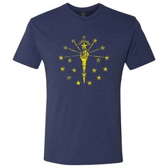 Indiana Flag State Pride Hometown Triblend Mens T-Shirt – Vintage Navy