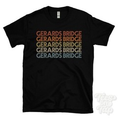 GERARDS BRIDGE REPEATED RETRO STYLE T-SHIRT mens & womens uk place name gift