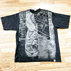 Timberland AOP Logo Streetwear Skate Y2K Graphic T Shirt Black XL