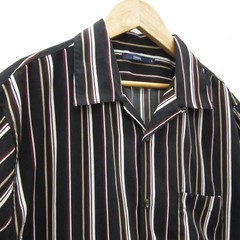 CIAOPANIC Men’s Casual Shirt L Black Polyester No Stretch Excellent Condition