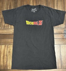 Dragon Ball Z Men’s T-Shirt Black, Graphic Print, Goku Super Sayian Anime Size S