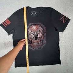 Grunt Style Shirt Mens XXL Black Floral Skull 100% Cotton Casual Preppy Logo
