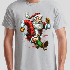 Running Santa Claus Christmas T-Shirt Funny Ugly Unisex Funny Holiday Tee #MC32
