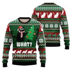 Black Cat Ugly Christmas Sweater Pullover Holiday Vacation Sweater, Cat Lover