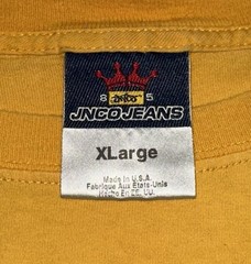 Vintage JNCO Jeans Long Sleeve Shirt XL Yellow 8 Ball Snake Graphic Y2K Made USA
