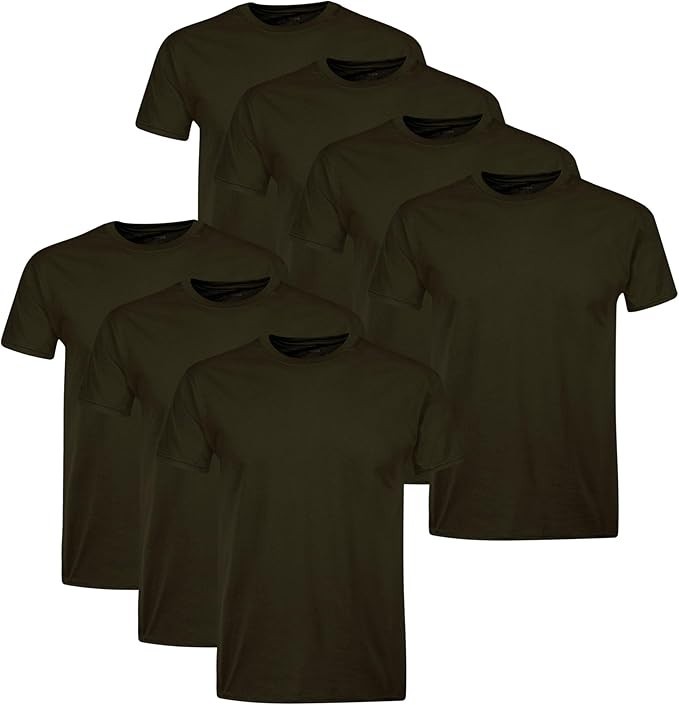 Hanes T-Shirt, 7-Pack, Moisture-Wicking T-Shirt Undershirts, Black – 7 Pack