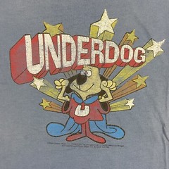 Vintage 90s Y2K Underdog Cartoon Promo Graphic T-Shirt Blue Size 2XL