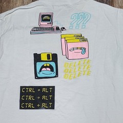 ALAB Computer White Graphic T-Shirt Adult Size Large Skater Short Sleeved T