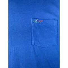 Greg Norman Mens XXXL Blue Short Sleeve Pocket T-Shirt Shark Logo Cotton Tee