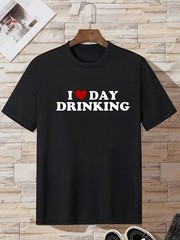 Men’s Casual Short-Sleeve T-Shirt Letter Design – Breathable , Machine Washable√