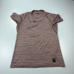Nike Pro Shirt Mens Medium Red Crew Neck Lightweight Stretch Training Swoosh